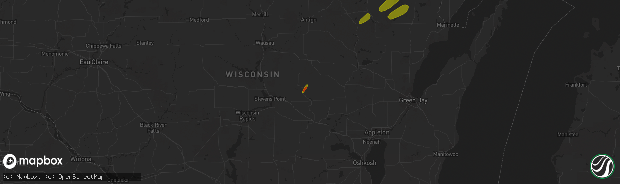 Hail map in Iola, WI on July 1, 2018