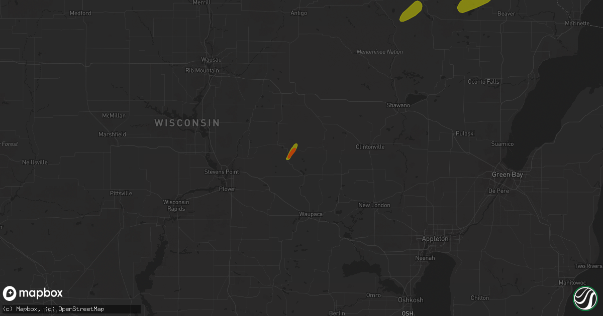 Hail map in Iola, WI on July 1, 2018