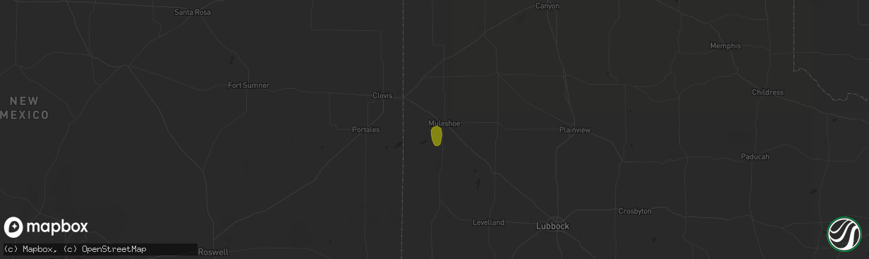 Hail map in Muleshoe, TX on July 1, 2018