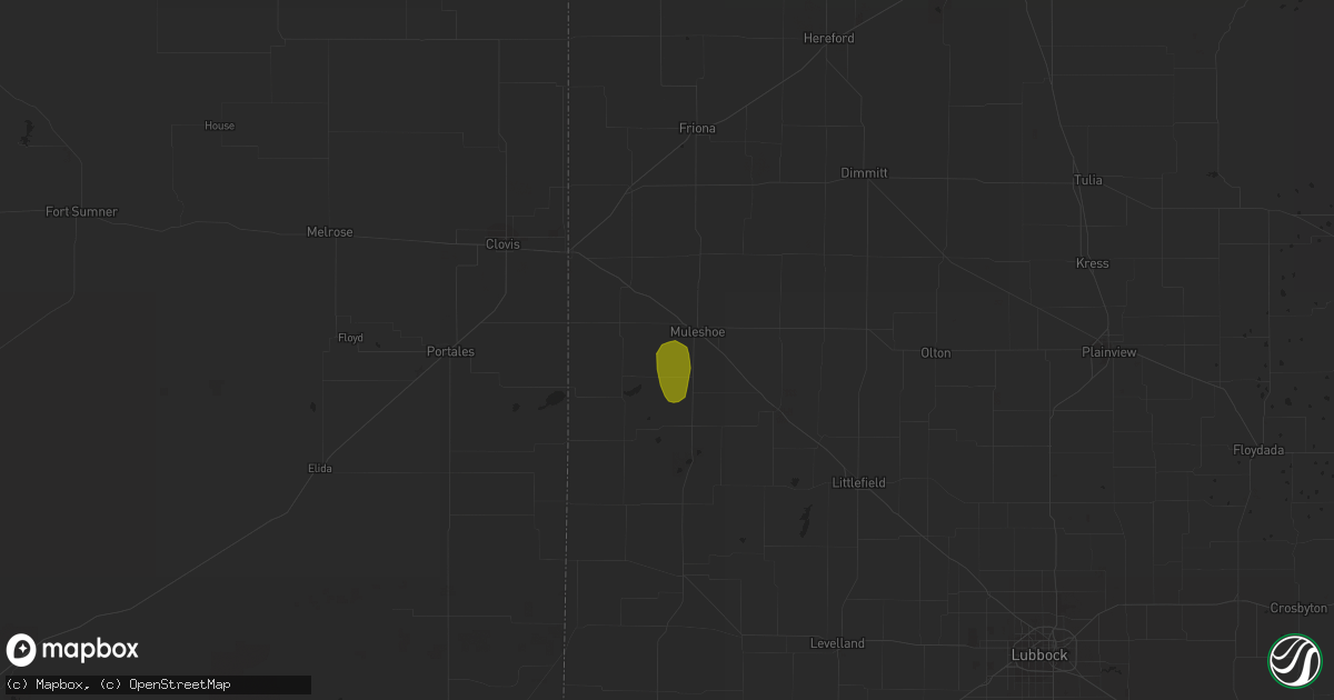 Hail map in Muleshoe, TX on July 1, 2018