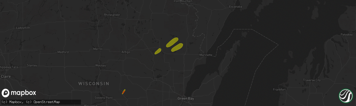 Hail map in Pound, WI on July 1, 2018