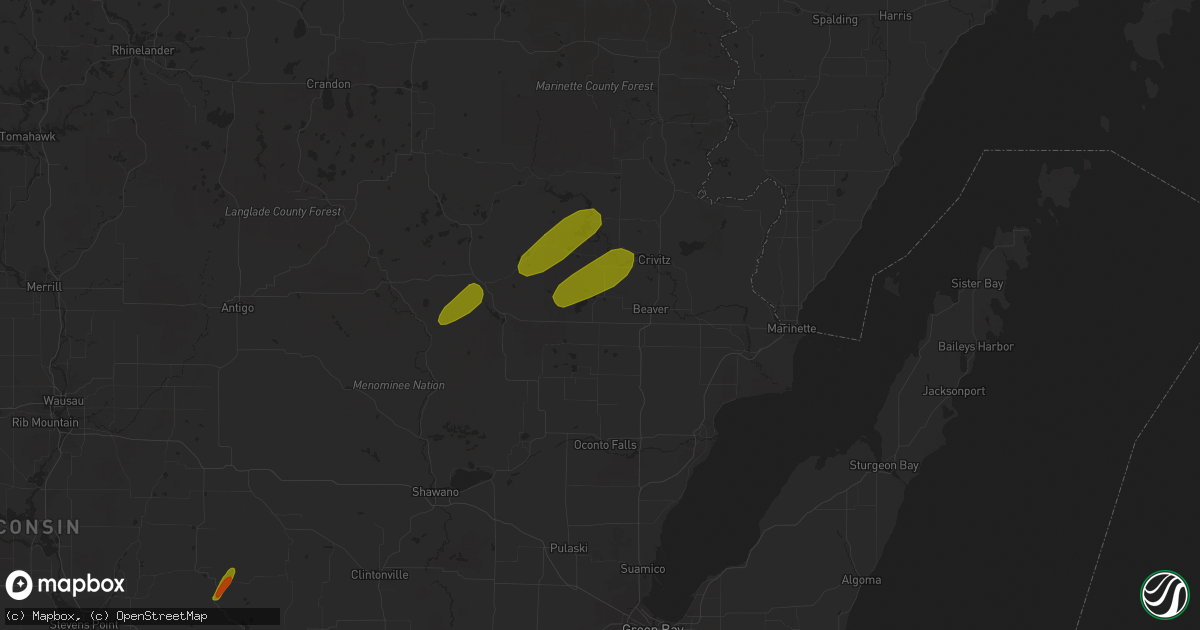 Hail map in Pound, WI on July 1, 2018