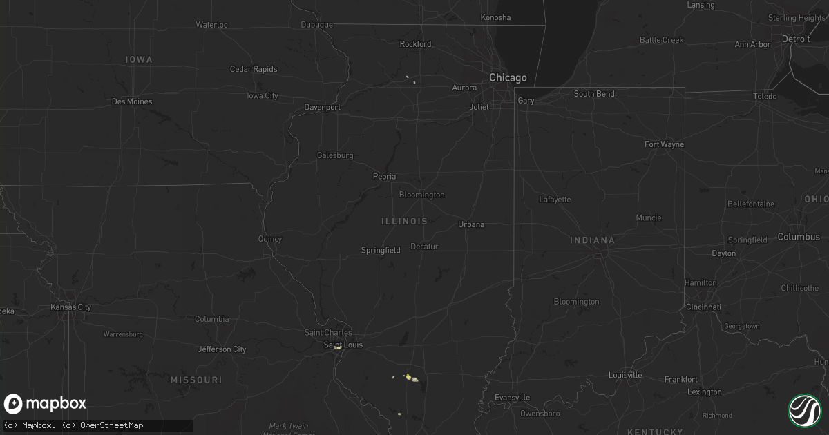 Hail map in Illinois on July 1, 2019