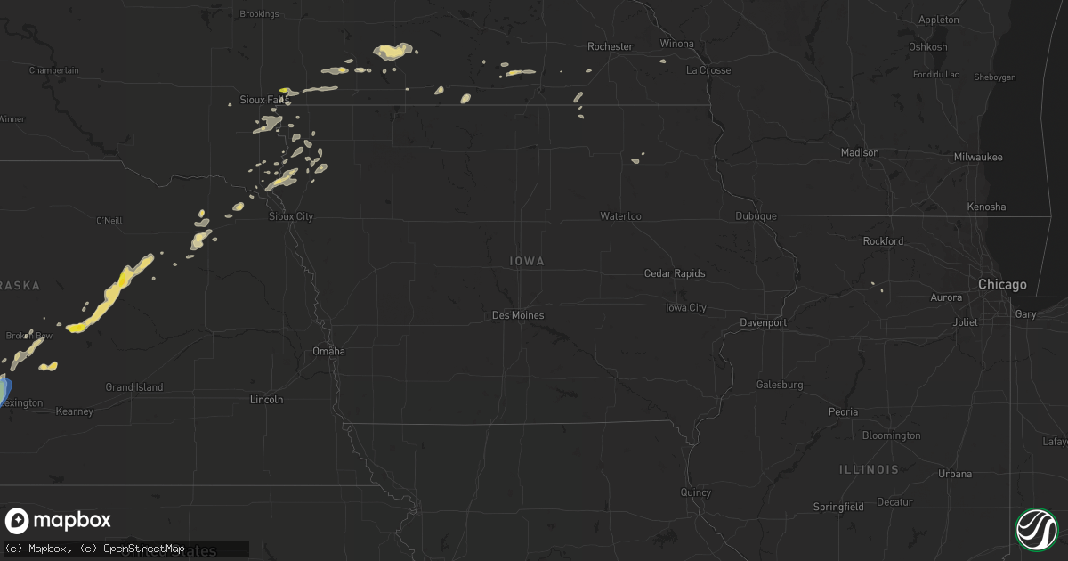Hail map in Iowa on July 1, 2019