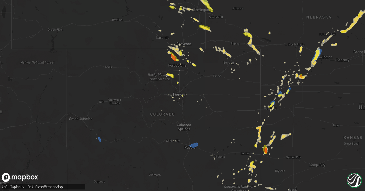 Hail map on July 1, 2019
