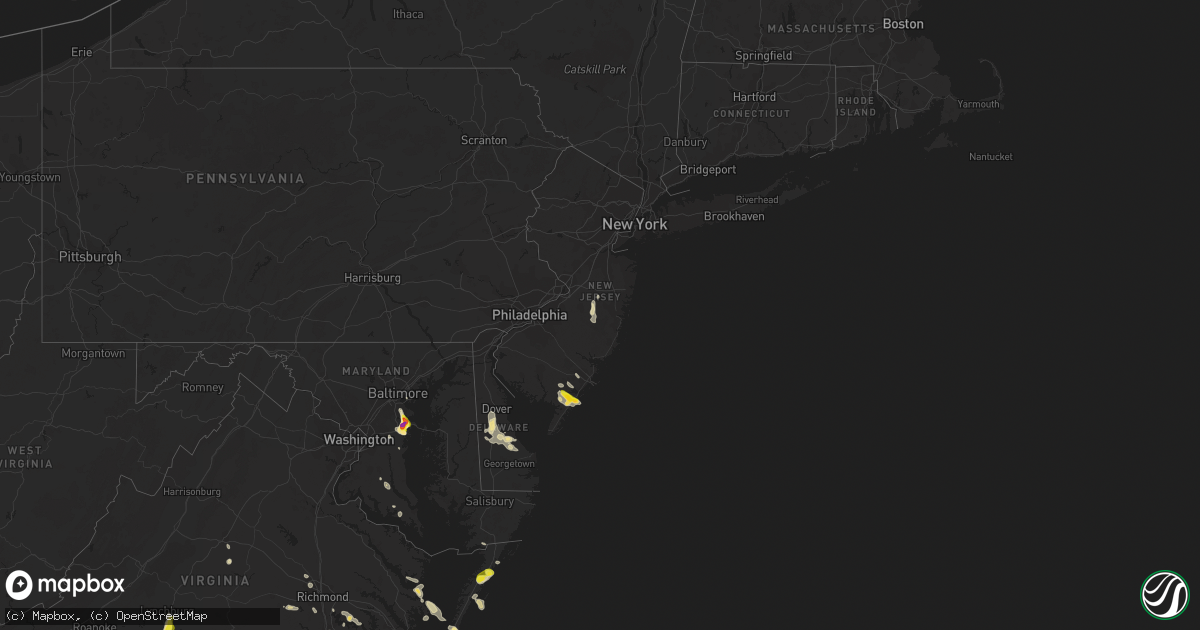 Hail map in New Jersey on July 1, 2020