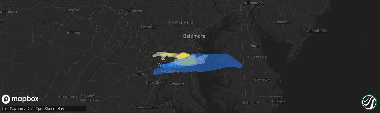 Hail map in Crofton, MD on July 1, 2021