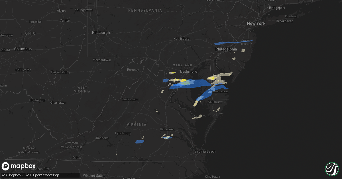 Hail map in Delaware on July 1, 2021