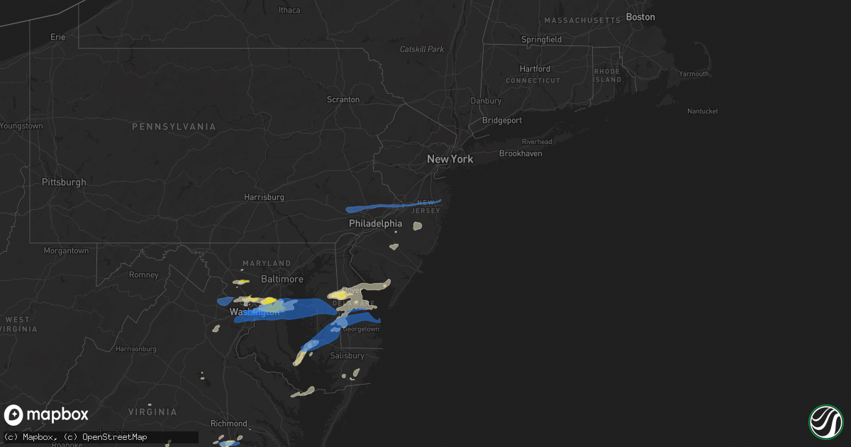 Hail map in New Jersey on July 1, 2021