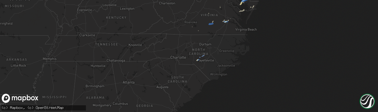 Hail map in North Carolina on July 1, 2021