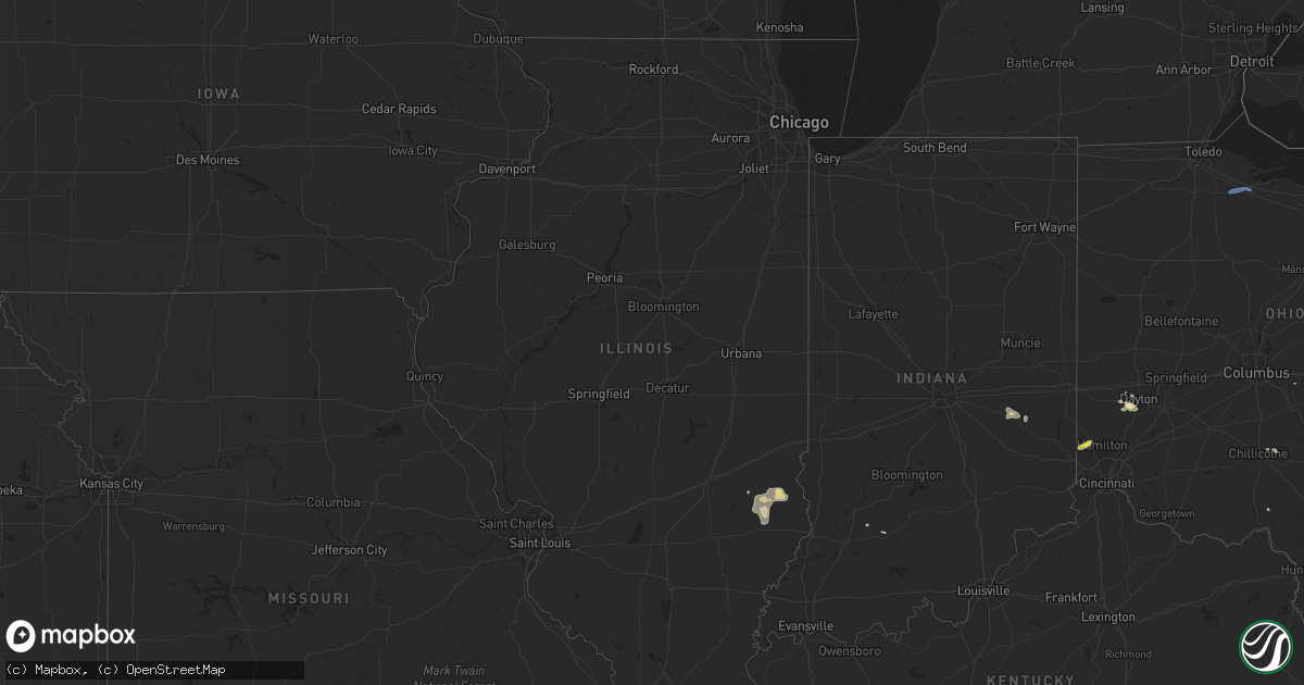 Hail map in Illinois on July 1, 2022