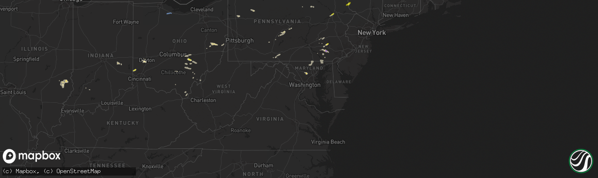 Hail map in Maryland on July 1, 2022