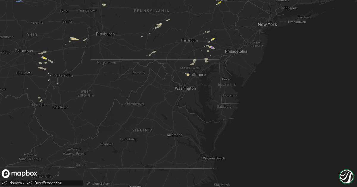 Hail map in Maryland on July 1, 2022
