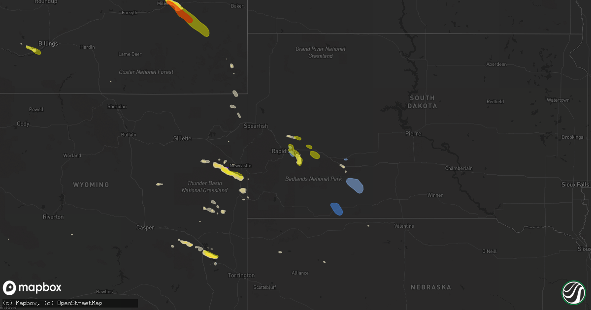 Hail map on July 1, 2022
