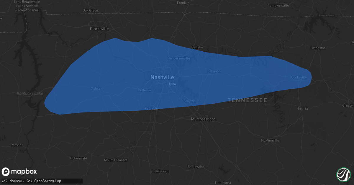 Hail map in Antioch, TN on July 1, 2023