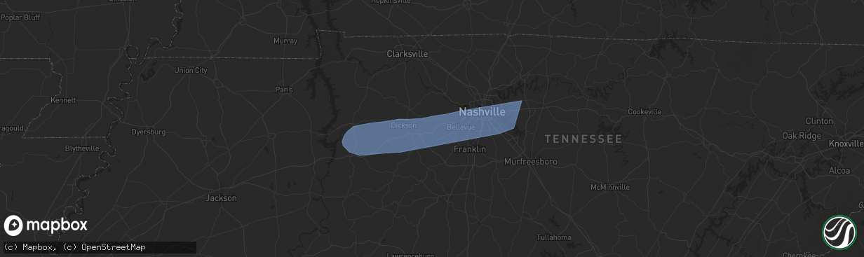 Hail map in Fairview, TN on July 1, 2023