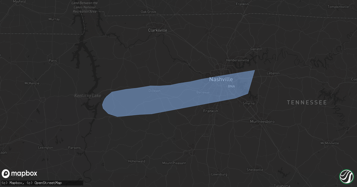 Hail map in Fairview, TN on July 1, 2023