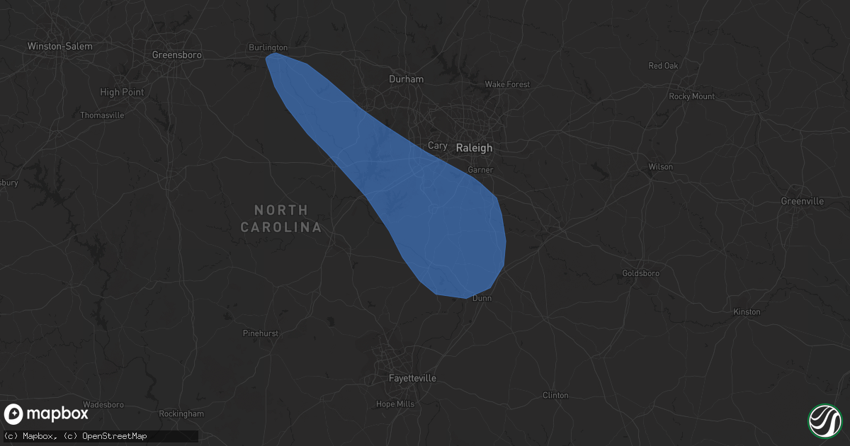 Hail map in Fuquay Varina, NC on July 1, 2023