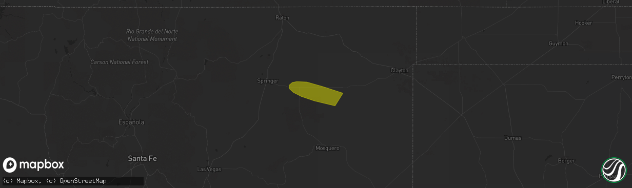 Hail map in Gladstone, NM on July 1, 2023