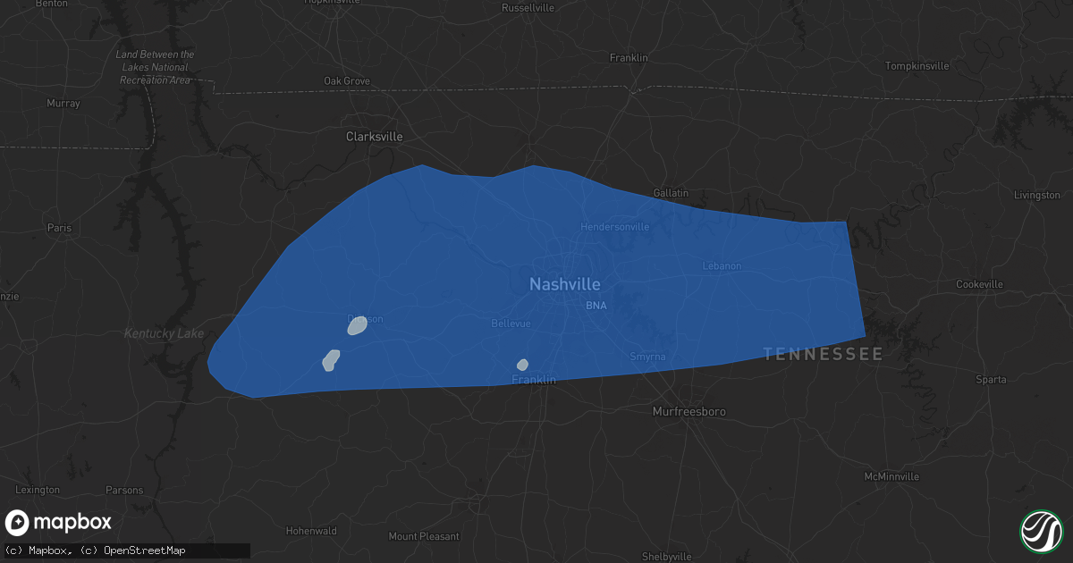 Hail map in Goodlettsville, TN on July 1, 2023