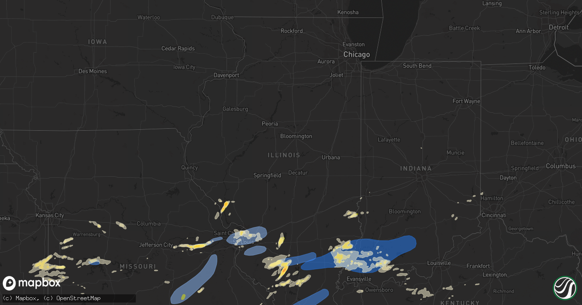 Hail map in Illinois on July 1, 2023