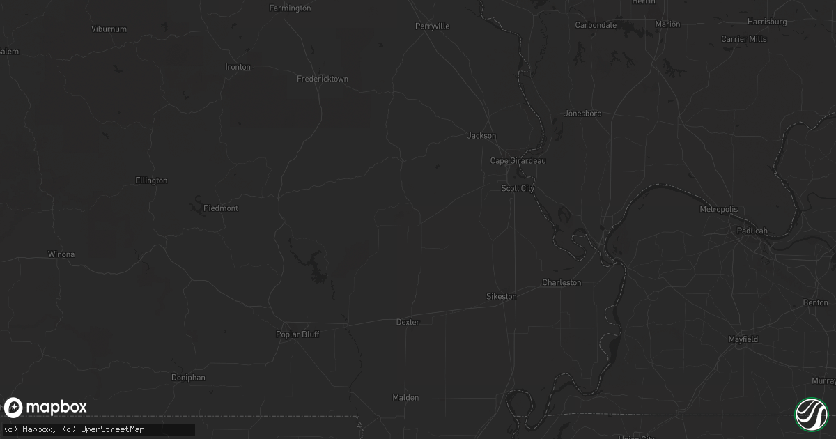 Hail map in Jackson, TN on July 1, 2023