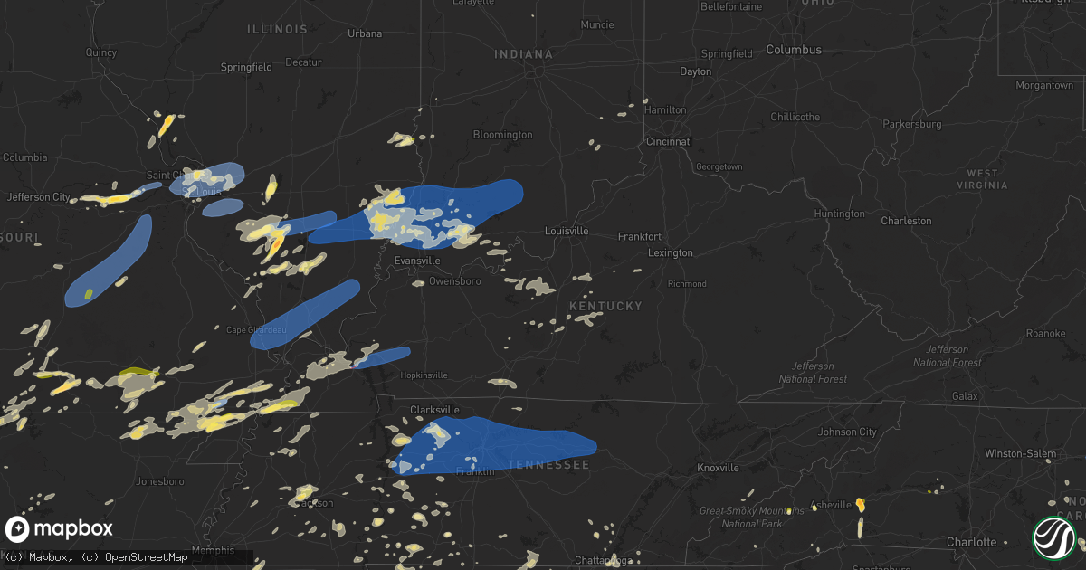 Hail map in Kentucky on July 1, 2023