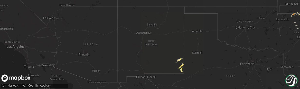 Hail map in New Mexico on July 1, 2023