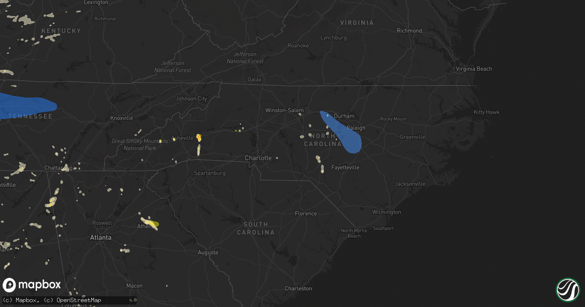 Hail map in North Carolina on July 1, 2023
