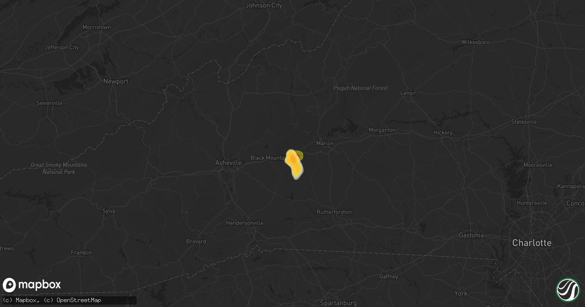 Hail map in Old Fort, NC on July 1, 2023