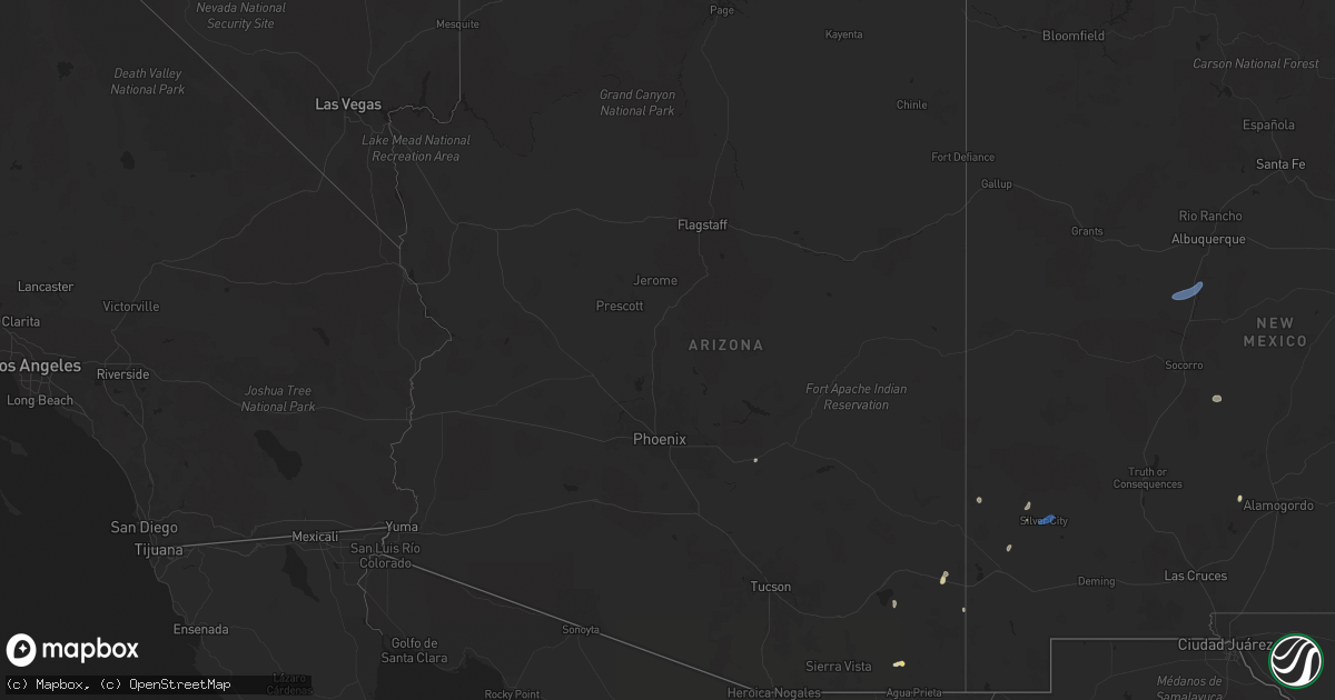 Hail map in Arizona on July 1, 2024