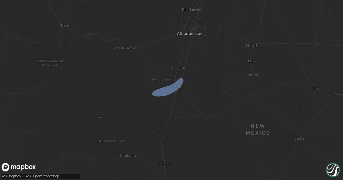 Hail map in Belen, NM on July 1, 2024