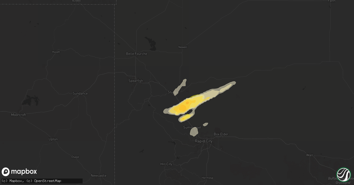 Hail map in Fort Meade, SD on July 1, 2024