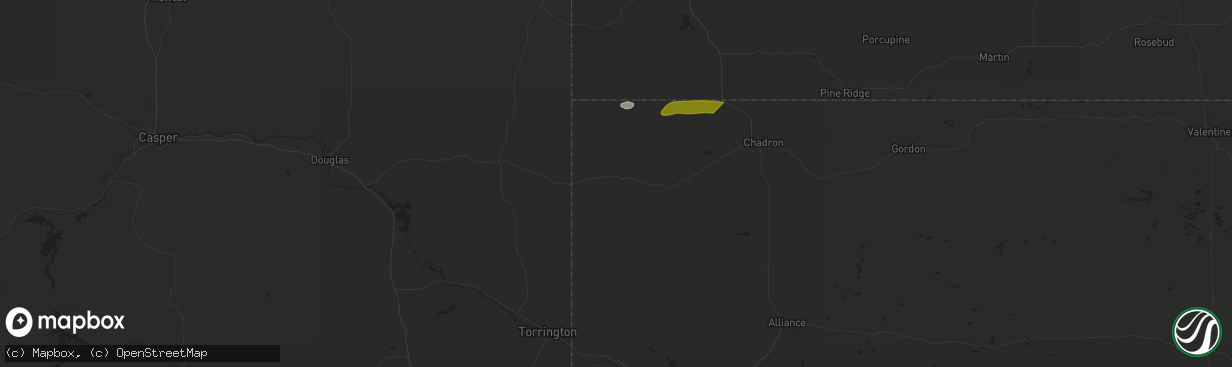 Hail map in Harrison, NE on July 1, 2024