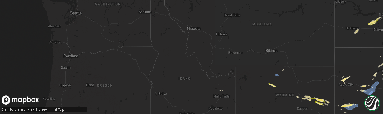 Hail map in Idaho on July 1, 2024