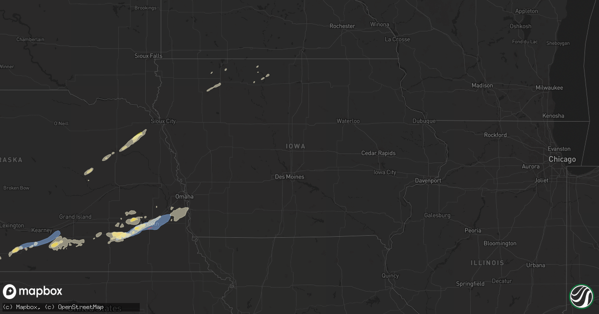 Hail map in Iowa on July 1, 2024