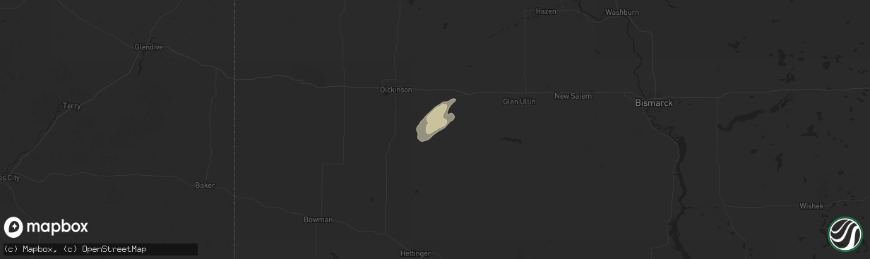 Hail map in Lefor, ND on July 1, 2024