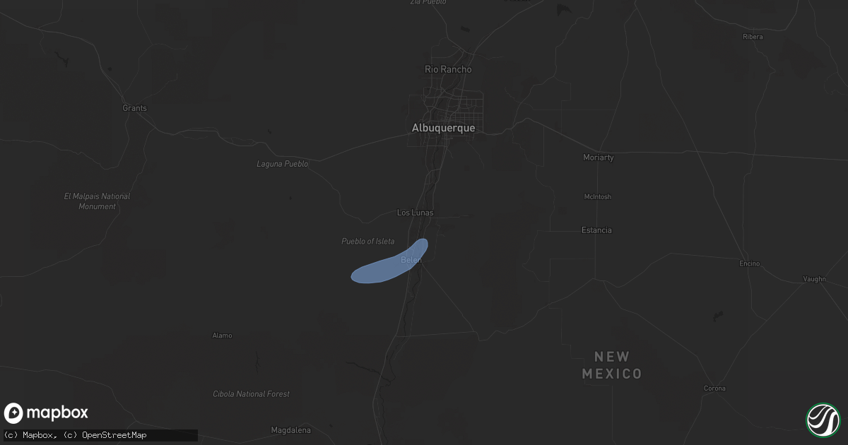 Hail map in Los Lunas, NM on July 1, 2024