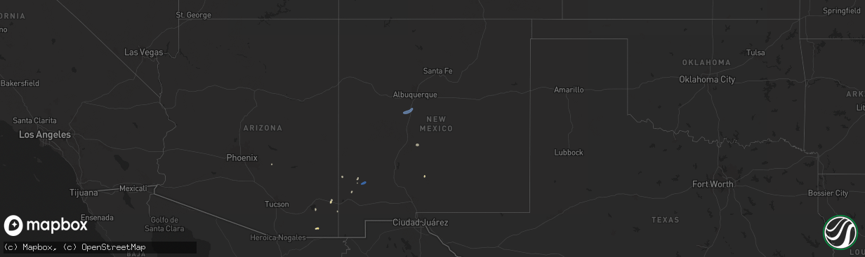 Hail map in New Mexico on July 1, 2024