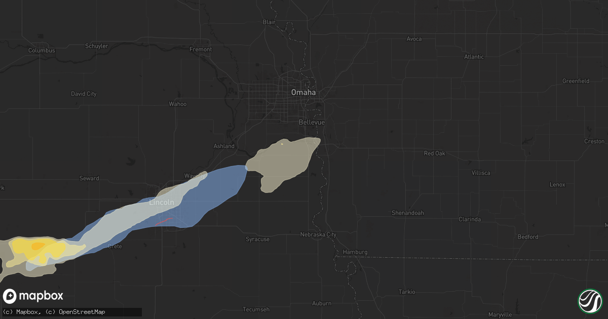 Hail map in Plattsmouth, NE on July 1, 2024