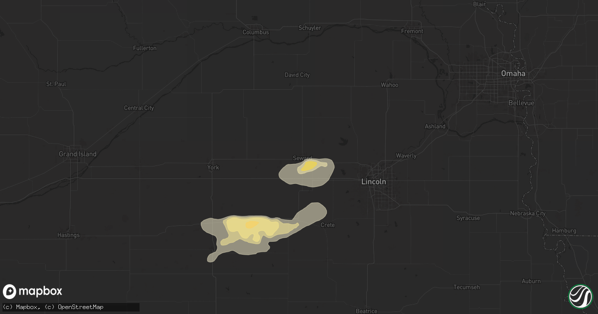 Hail map in Seward, NE on July 1, 2024