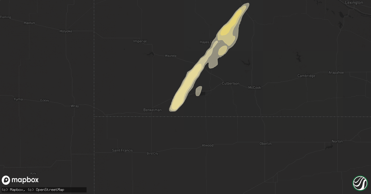 Hail map in Stratton, NE on July 1, 2024