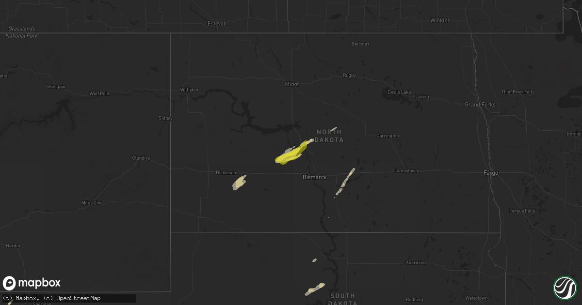Hail map on July 1, 2024