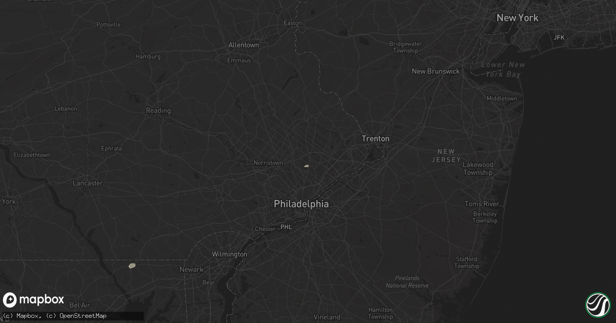 Hail map in Abington, PA on July 1, 2025