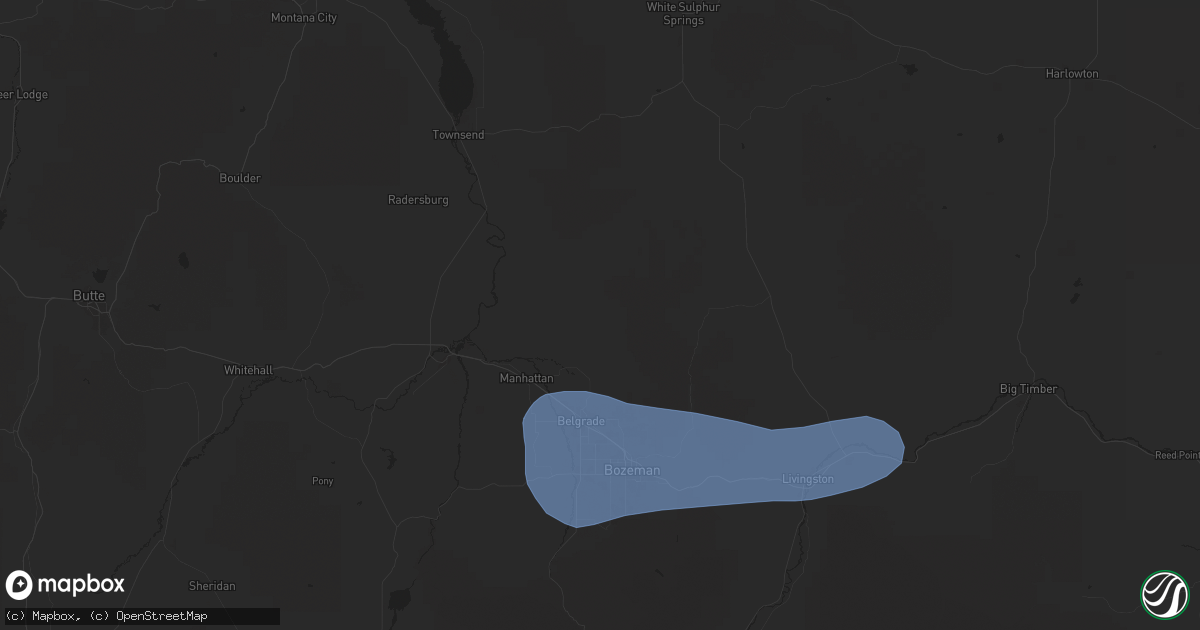 Hail map in Belgrade, MT on July 1, 2025