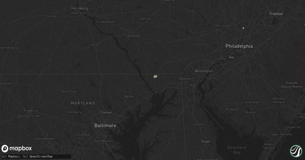 Hail map in Colora, MD on July 1, 2025