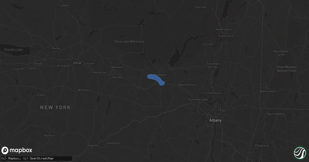 Hail map in Fonda, NY on July 1, 2025