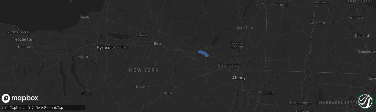 Hail map in Fort Plain, NY on July 1, 2025