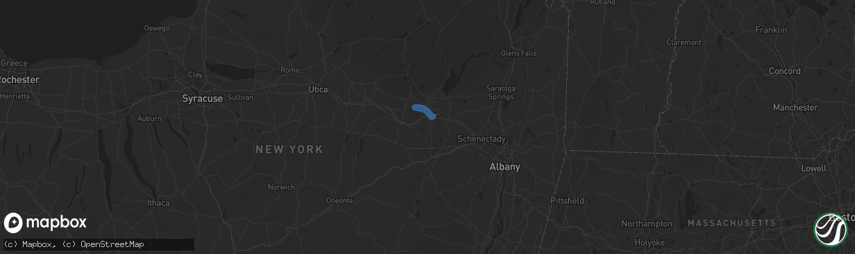 Hail map in Fultonville, NY on July 1, 2025