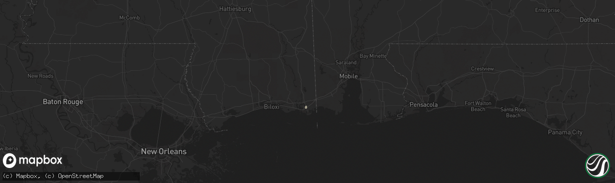 Hail map in Moss Point, MS on July 1, 2025